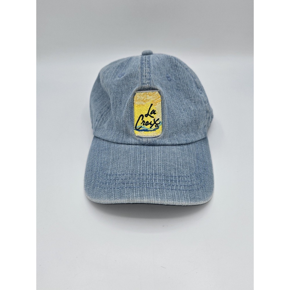 La Croix‎ Hat Light Blue Denim Adjustable Strap Embroidered Patch One Size